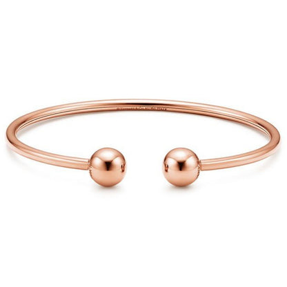 TIF61287333 8mm small light gold spherical coil open bracelet