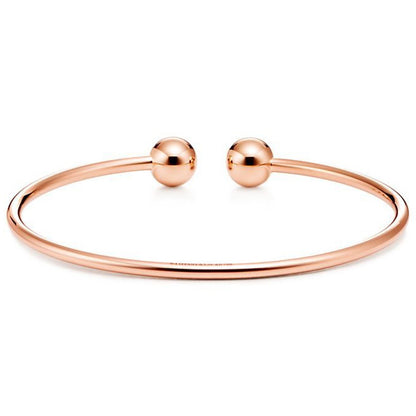 TIF61287333 8mm small light gold spherical coil open bracelet