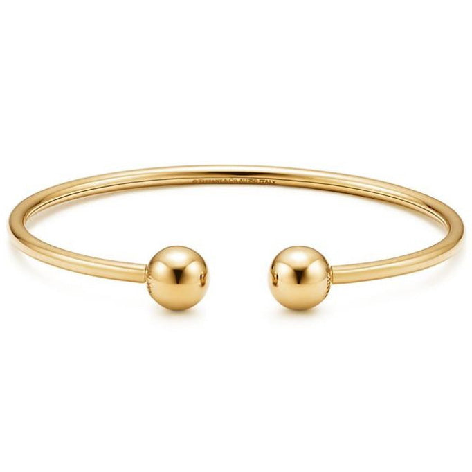 TIF61287333 8mm small light gold spherical coil open bracelet