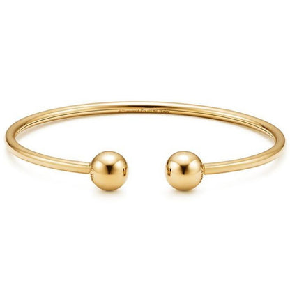 TIF61287333 8mm small light gold spherical coil open bracelet