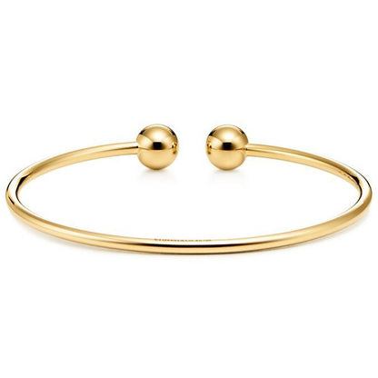 TIF61287333 8mm small light gold spherical coil open bracelet