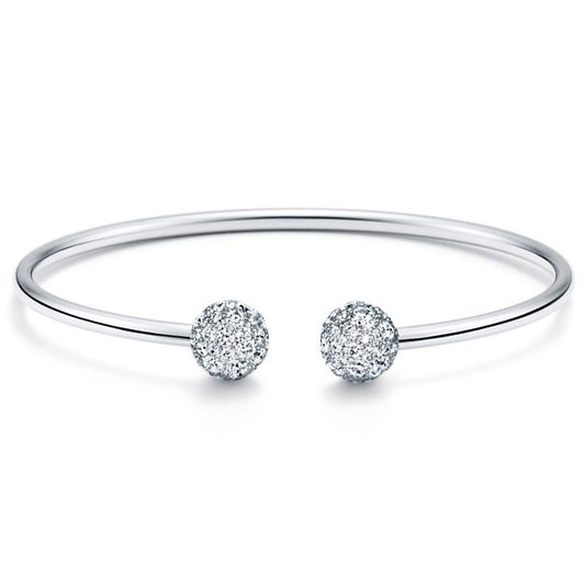 TIF12155572 full diamond ball-shaped wrap-around open bracelet