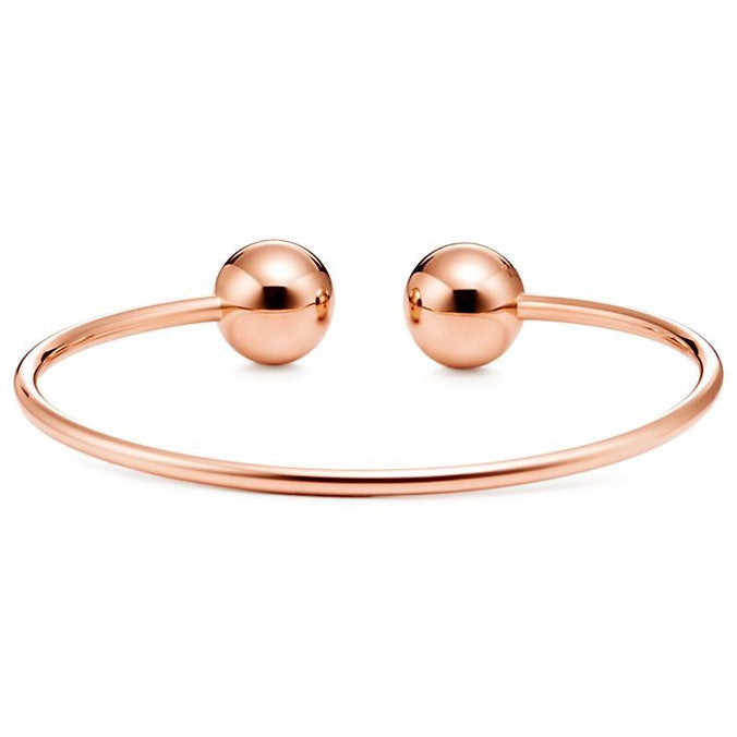 TIF19690384 11mm large light gold spherical coil open bracelet