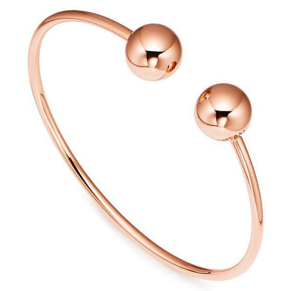 TIF19690384 11mm large light gold spherical coil open bracelet