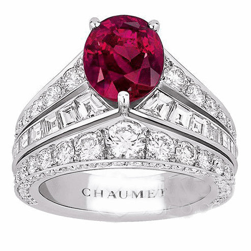 SM-637751 crown, egg-shaped ruby ​​diamond ring