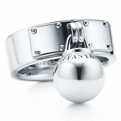 TIF89138570 light gold ball pendant wide ring 15#