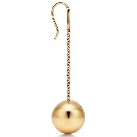 TIF29380494 light gold large ball ear hook
