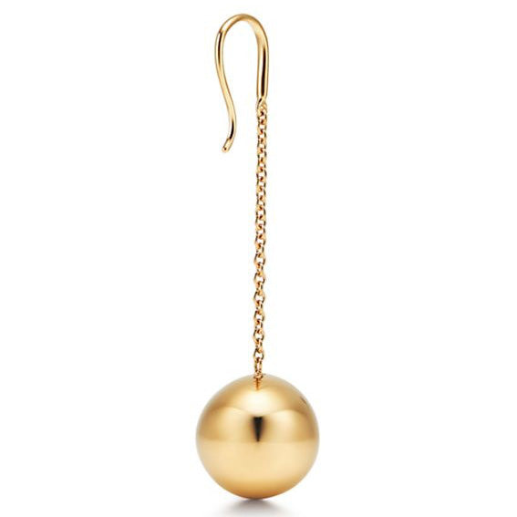 TIF29380494 light gold large ball ear hook