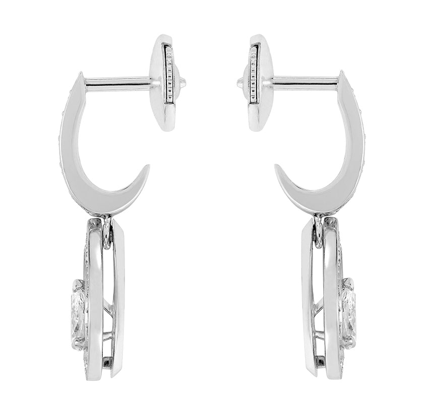 FD-8B0280 Special Shaped Diamond Drop Stone Earrings