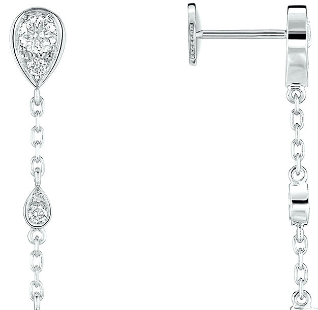 SM-082683 Water drop rhombus, full diamond long earrings