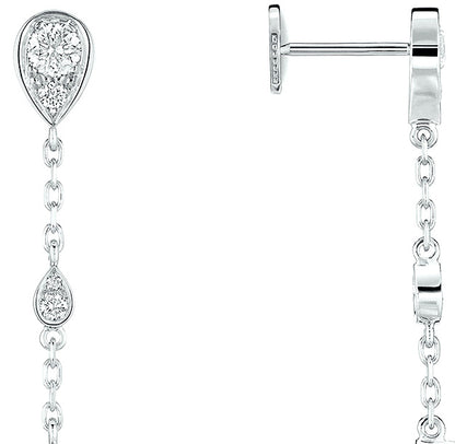 SM-082683 Water drop rhombus, full diamond long earrings