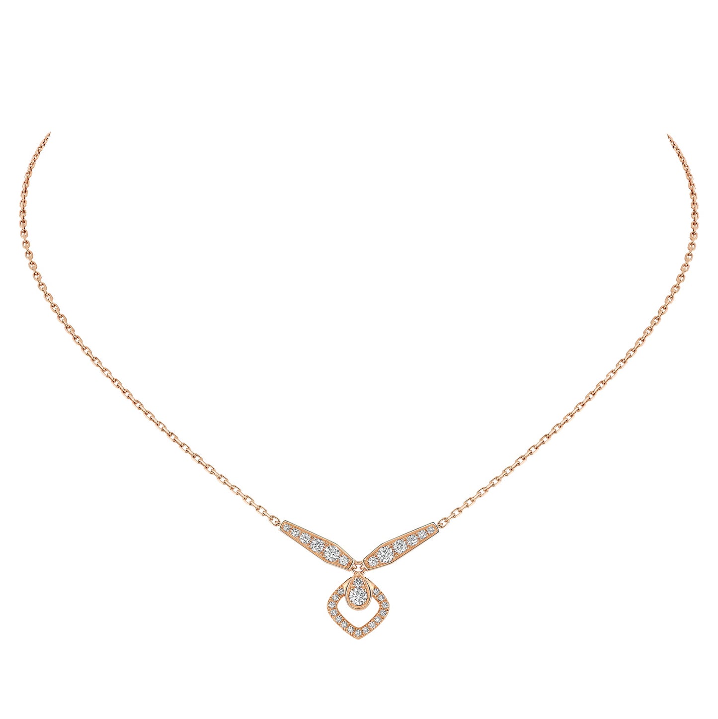 SM-082671 diamond-shaped tether pendant necklace