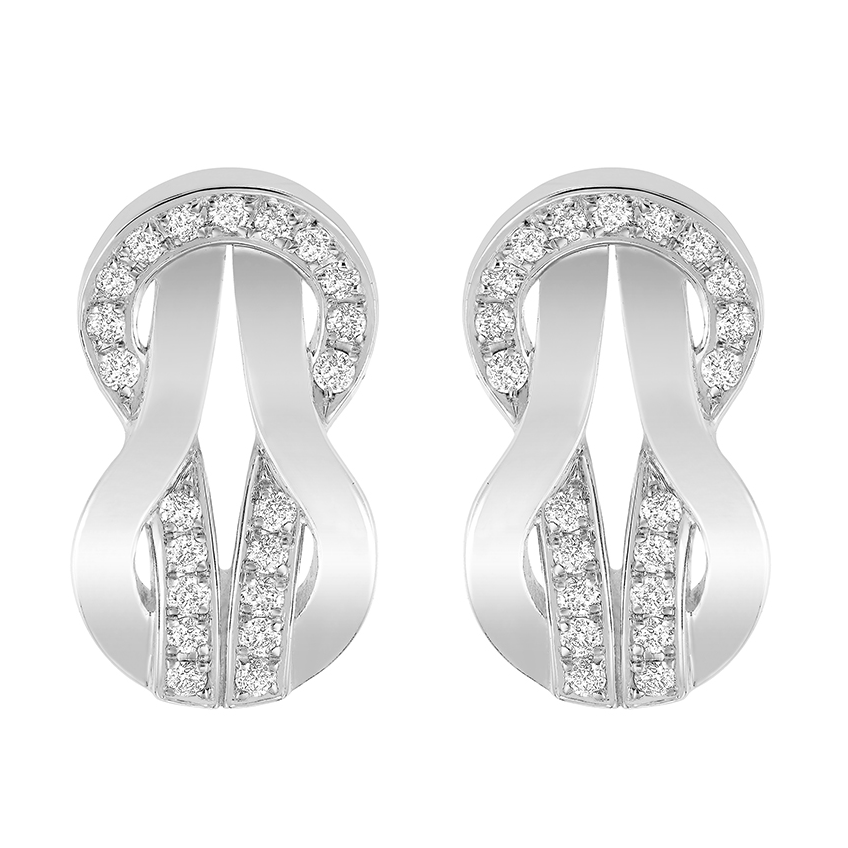 FLD-8B0265 small twisted rope half diamond earrings