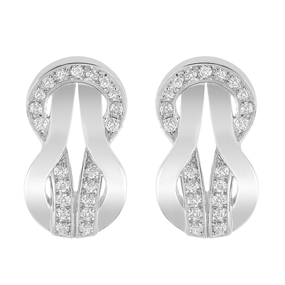 FLD-8B0265 small twisted rope half diamond earrings