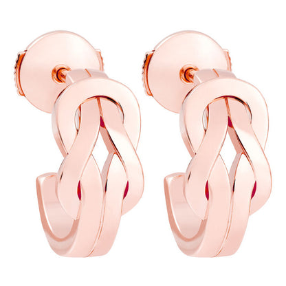 FLD-8B0258 twisted rope light gold earrings and studs