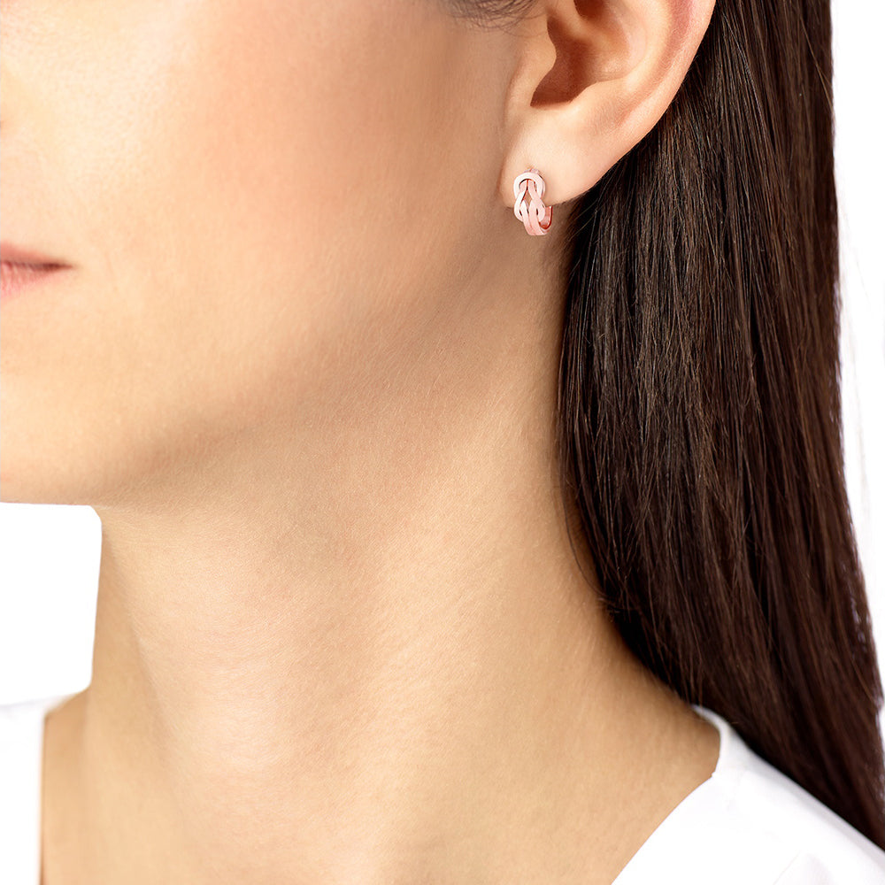 FLD-8B0258 twisted rope light gold earrings and studs