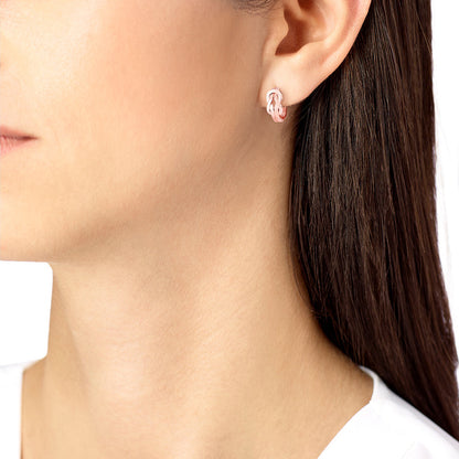 FLD-8B0258 twisted rope light gold earrings and studs