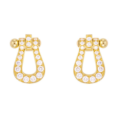 FLD-8B0234 medium size horse hoof stud earrings