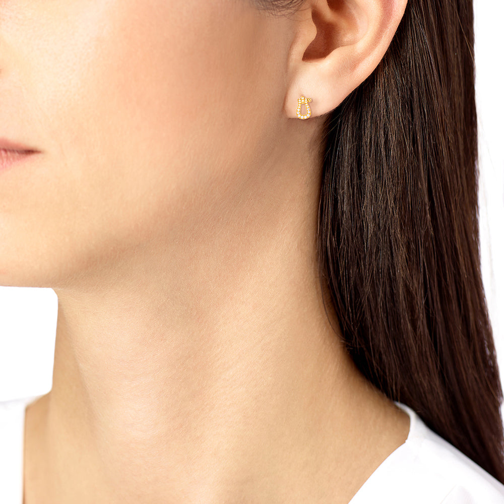 FLD-8B0234 medium size horse hoof stud earrings