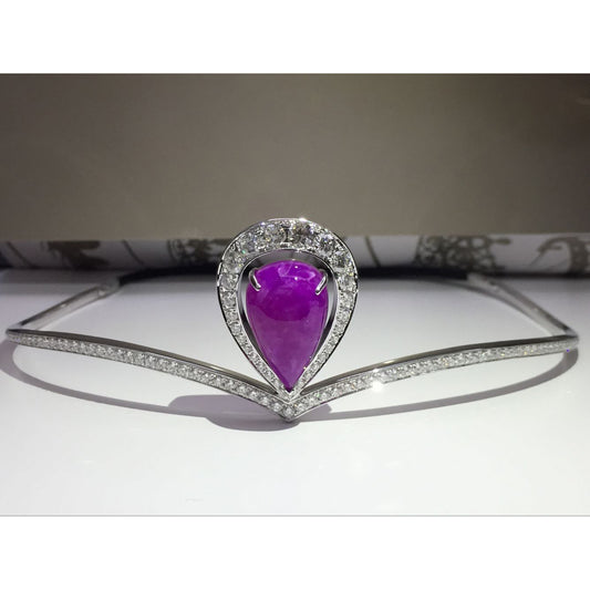 SM-357815 drop-shaped colorful stone crown