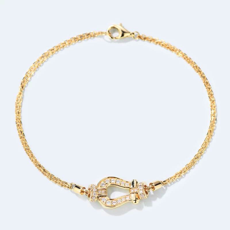 FLD-FLD horseshoe bracelet half diamond
