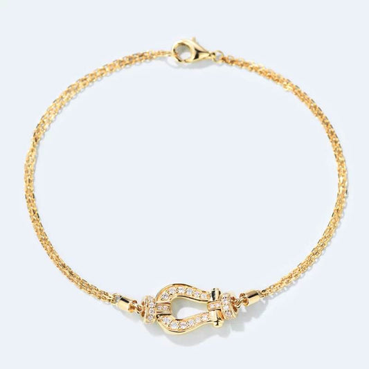 FLD-FLD horseshoe bracelet half diamond