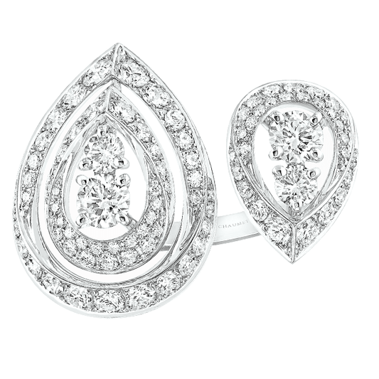 SM-082742 Double water drop, full diamond, double head ring