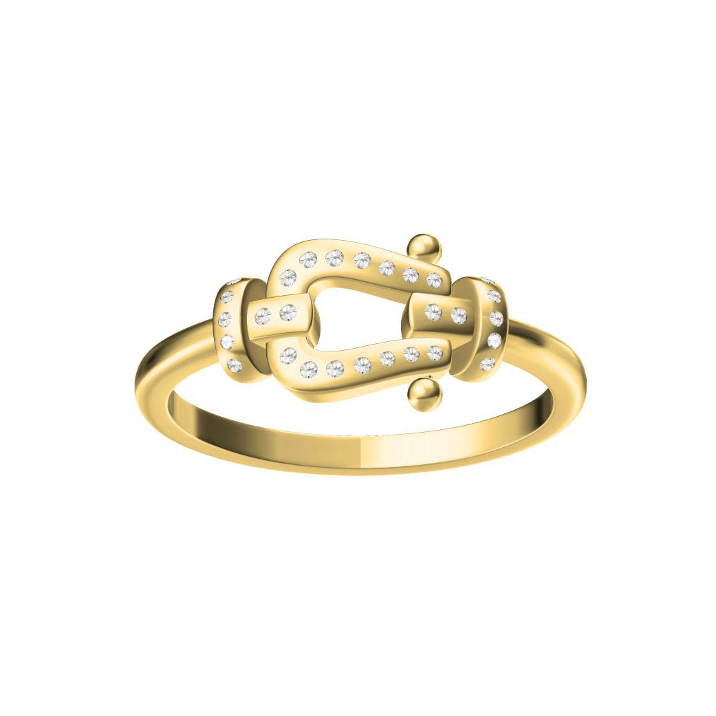 FLD-481613 Rope Buckle Horseshoe Ring