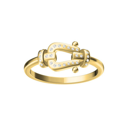 FLD-481613 Rope Buckle Horseshoe Ring