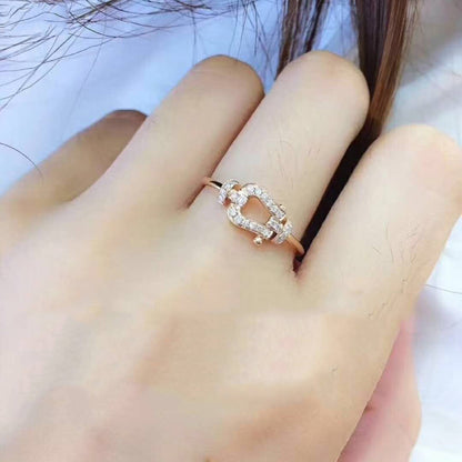 FLD-481613 Rope Buckle Horseshoe Ring
