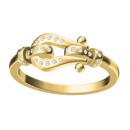 FLD-64481 Rope Buckle Horseshoe Ring