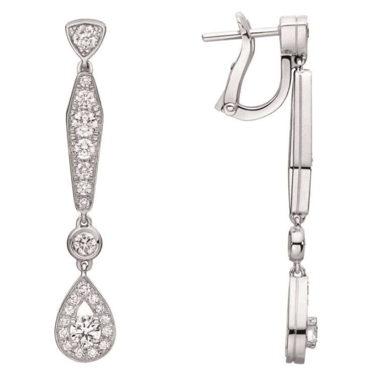 SM-081786 water drop round diamond earrings