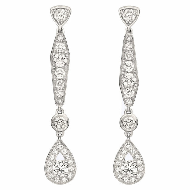 SM-081786 water drop round diamond earrings