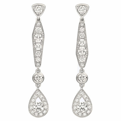 SM-081786 water drop round diamond earrings