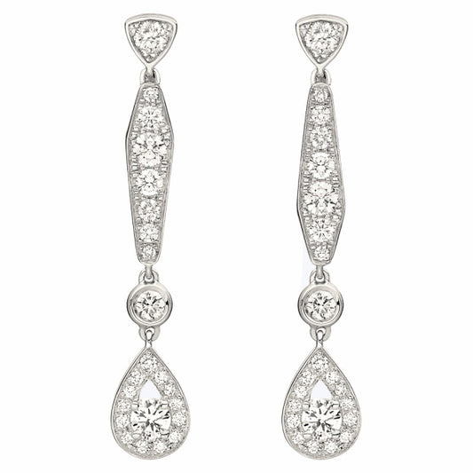 SM-081786 water drop round diamond earrings