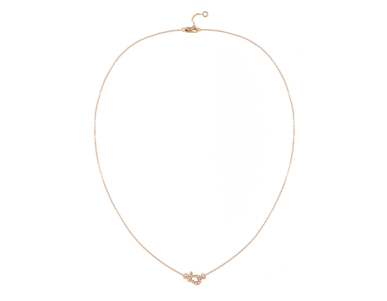 FLD-7B0191 Small diamond horseshoe chain pendant necklace