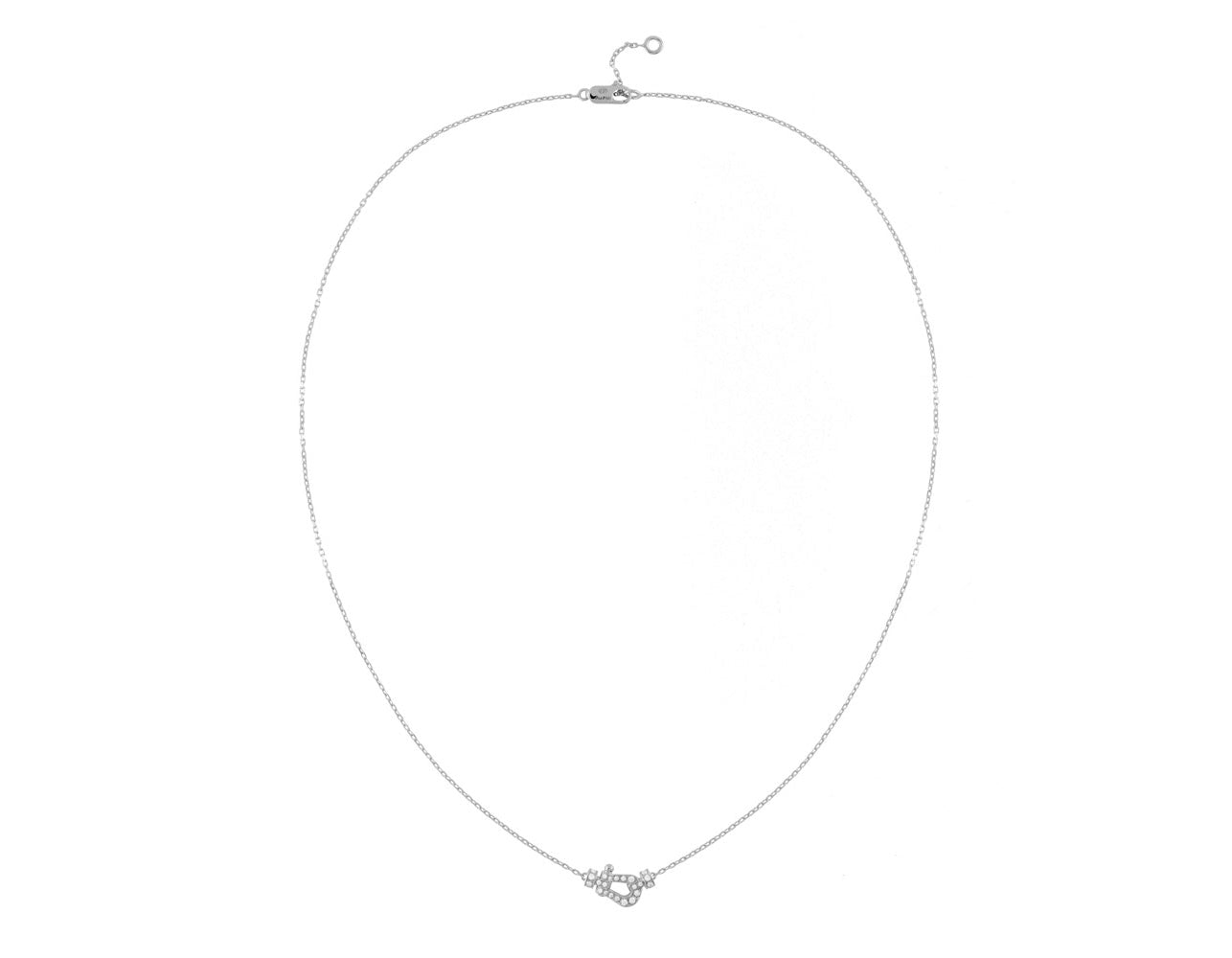 FLD-7B0191 Small diamond horseshoe chain pendant necklace