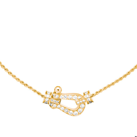 FLD-7B0233 medium size guest version fully studded bolt chain pendant necklace