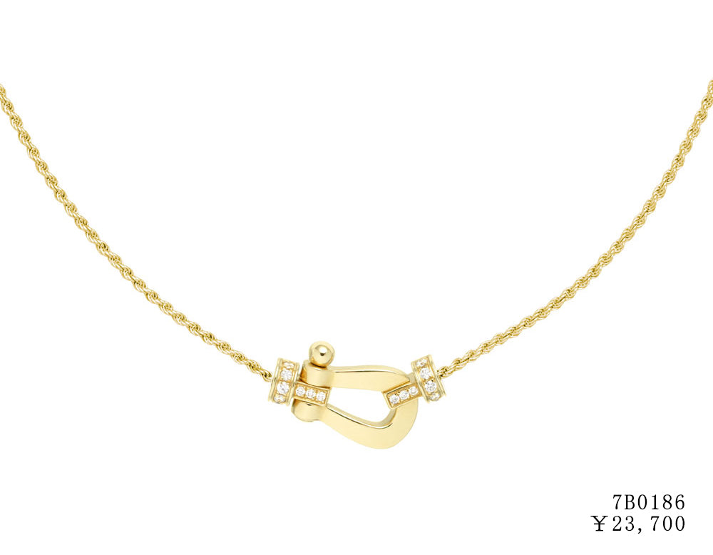 FLD-7B0186 medium half diamond horseshoe chain necklace customer version