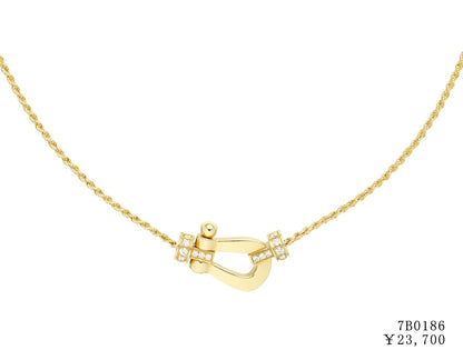 FLD-7B0186 medium half diamond horseshoe chain necklace customer version