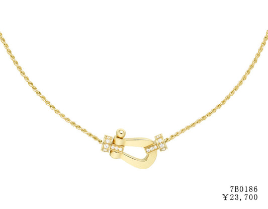 FLD-7B0186 medium half diamond horseshoe chain necklace customer version