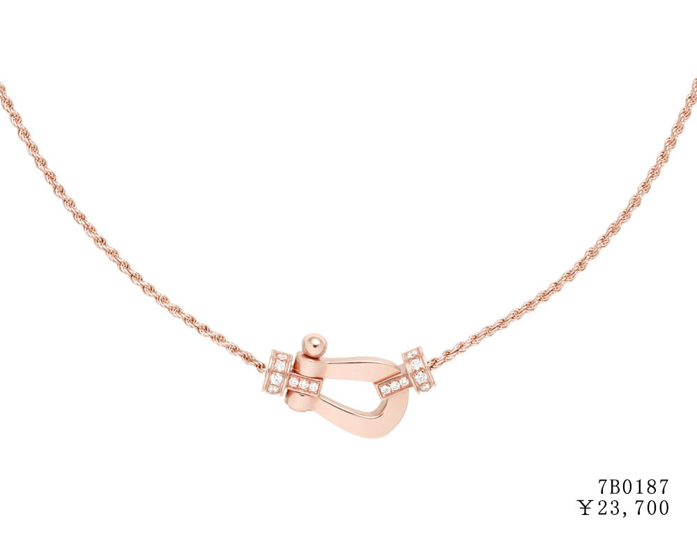 FLD-7B0186 medium half diamond horseshoe chain necklace customer version