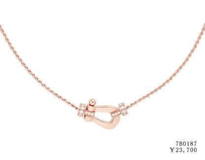 FLD-7B0186 medium half diamond horseshoe chain necklace customer version