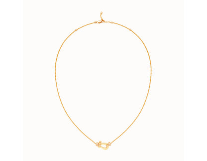 FLD-7B0186 medium half diamond horseshoe chain necklace customer version
