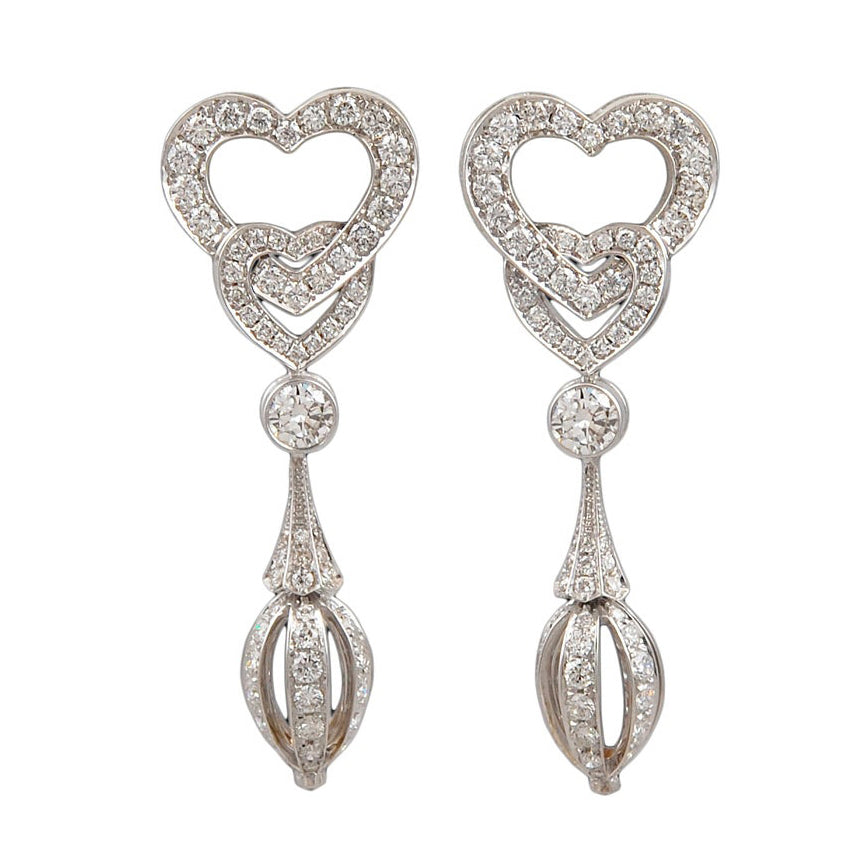 KDY-HD983450 double stack heart-shaped earrings