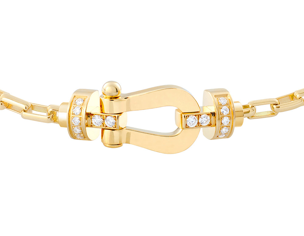 FLD-0B0073-6B0431 Half Diamond Medium Horseshoe Bracelet Customer Version