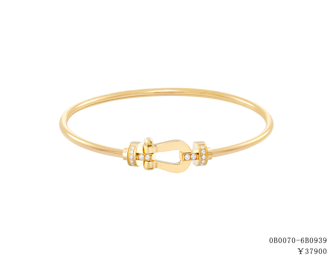 FLD-0B0073-6B0940 medium half diamond hollow tube bracelet