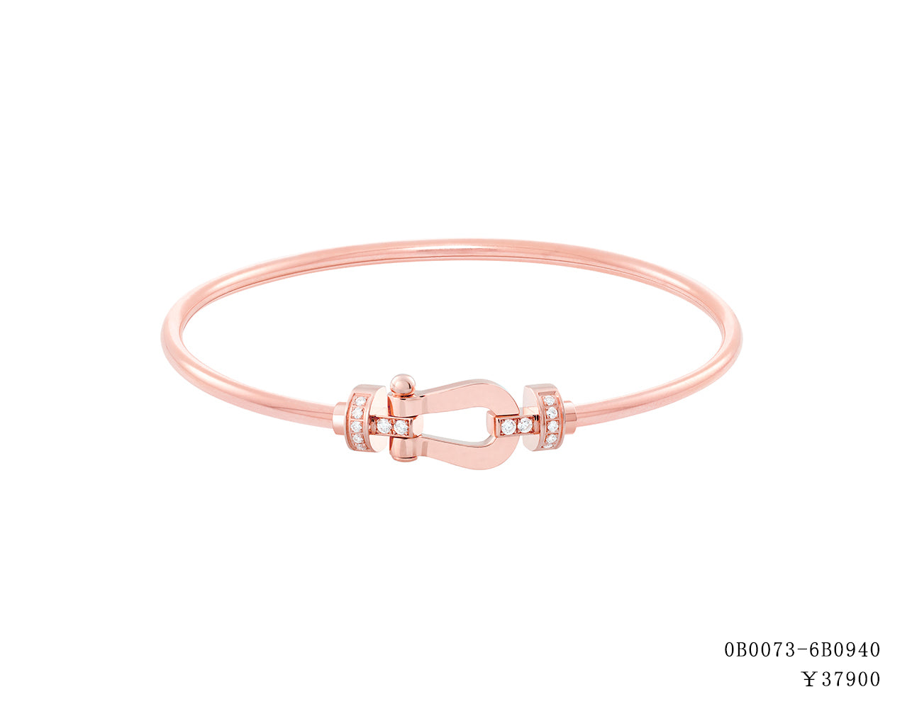 FLD-0B0073-6B0940 medium half diamond hollow tube bracelet