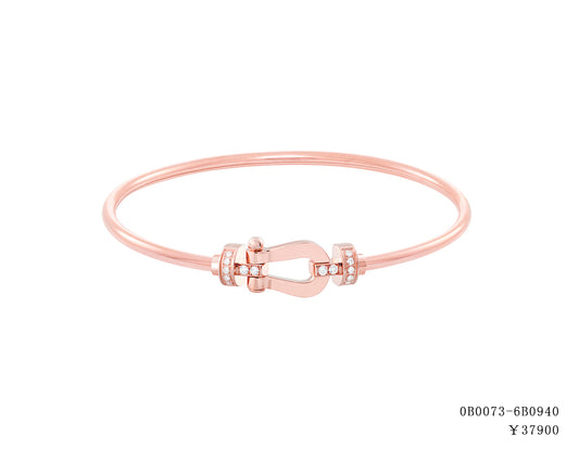 FLD-0B0073-6B0940 medium half diamond hollow tube bracelet