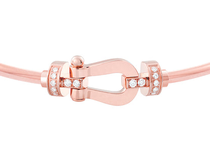 FLD-0B0073-6B0940 medium half diamond hollow tube bracelet